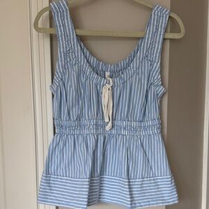 Anthropologie Blue Striped Sleeveless Top